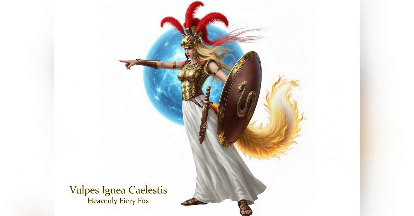Vulpes Ingea Caelestis triumphantly showing the way.